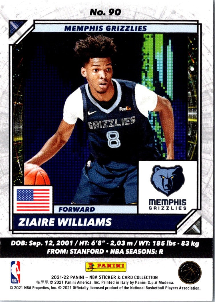 2021 Panini Ziaire Williams