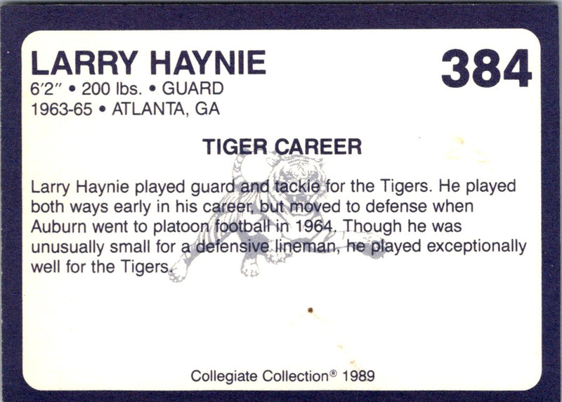 1989 Collegiate Collection Auburn Coke 580 Larry Haynie