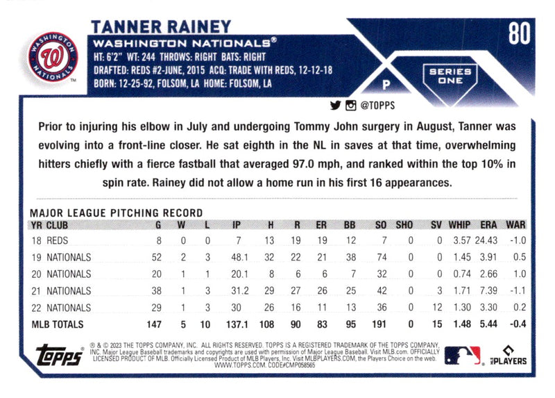 2023 Topps Tanner Rainey