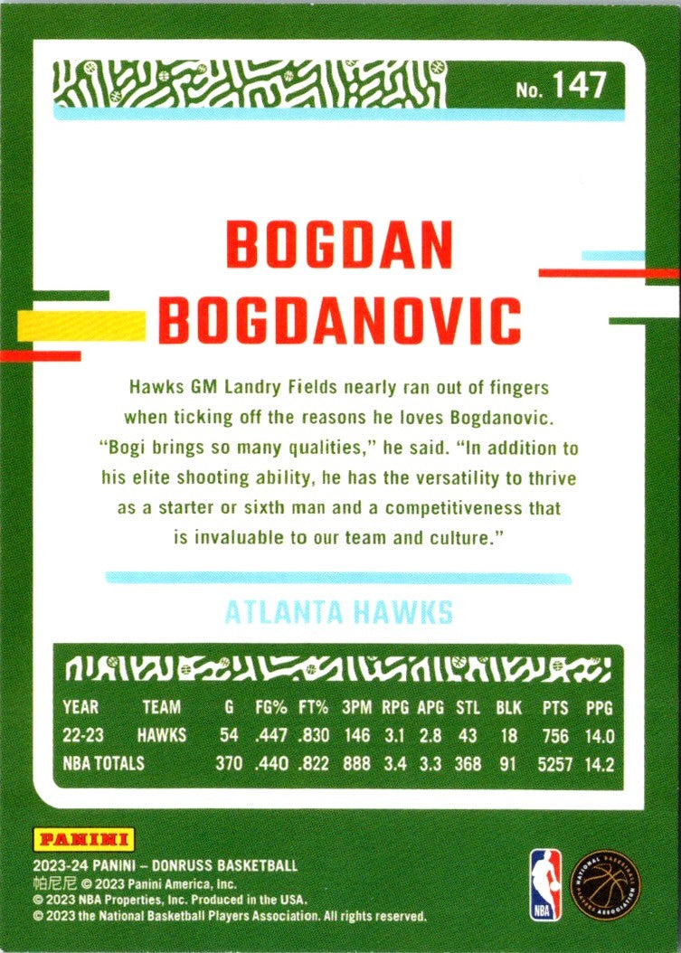 2023 Donruss Red Bogdan Bogdanovic