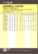 1986 Fleer Update Darnell Coles