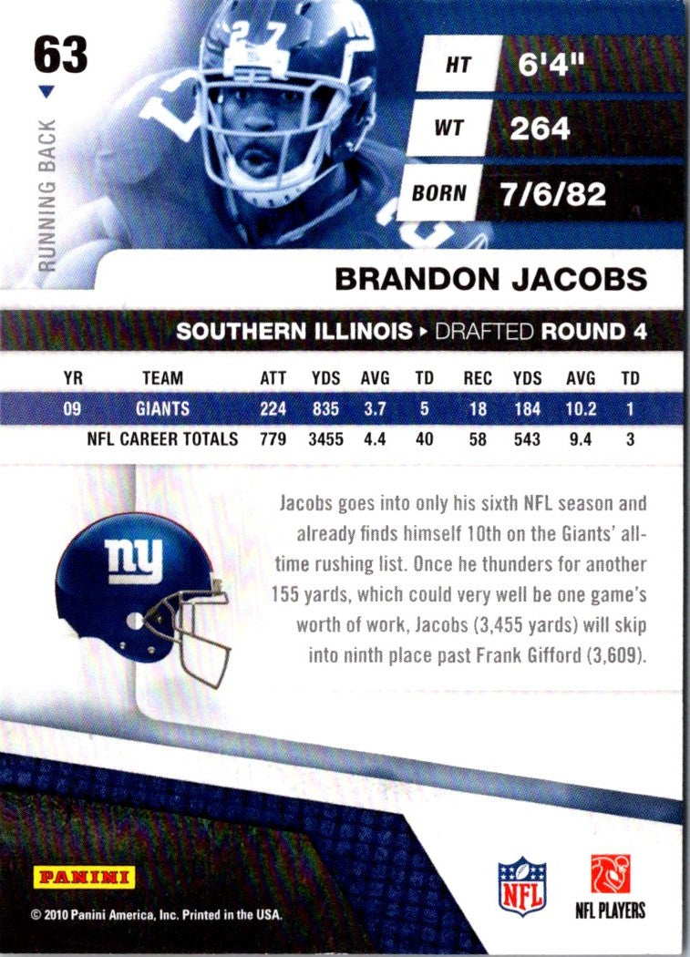 2010 Panini Absolute Memorabilia Brandon Jacobs