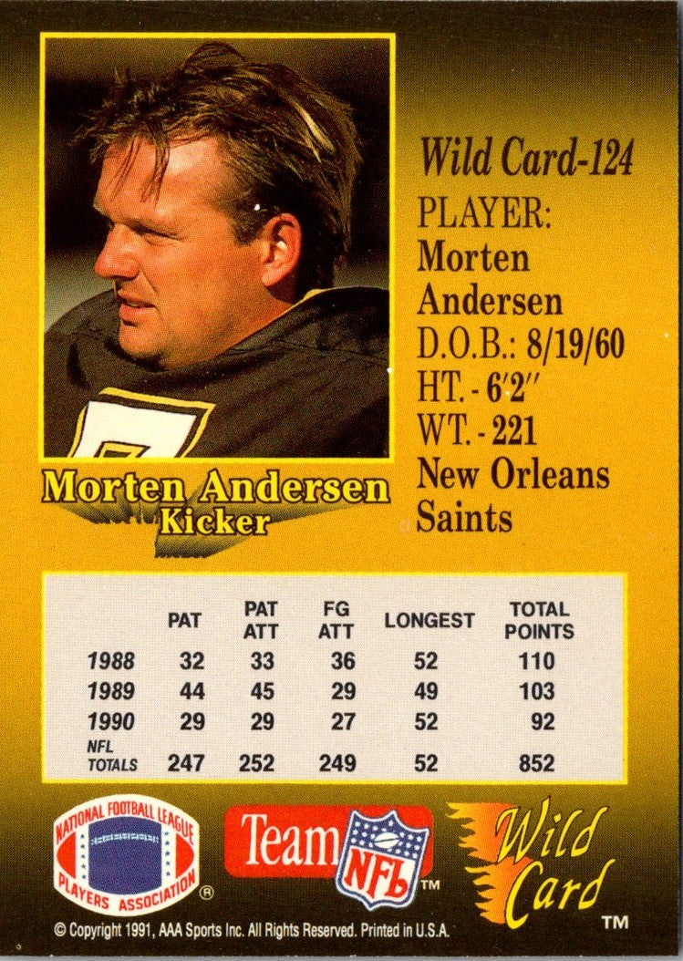 1991 Wild Card Morten Andersen