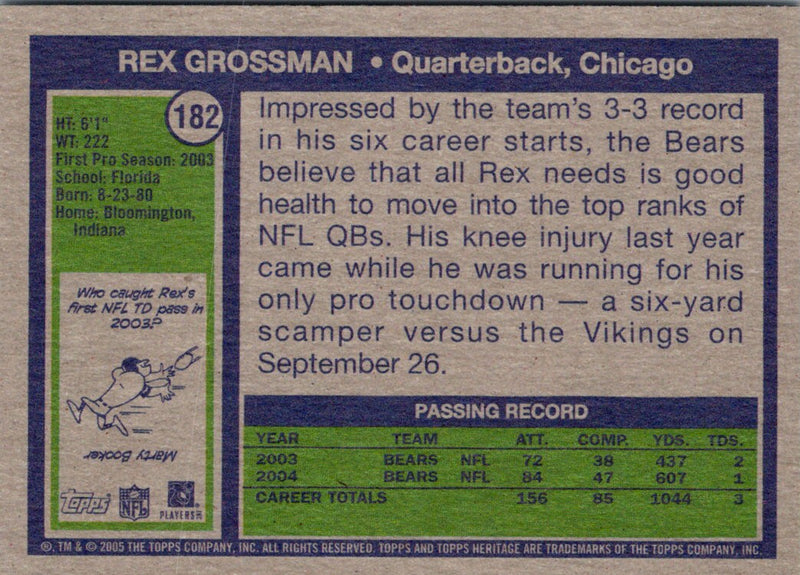 2005 Topps Heritage Rex Grossman