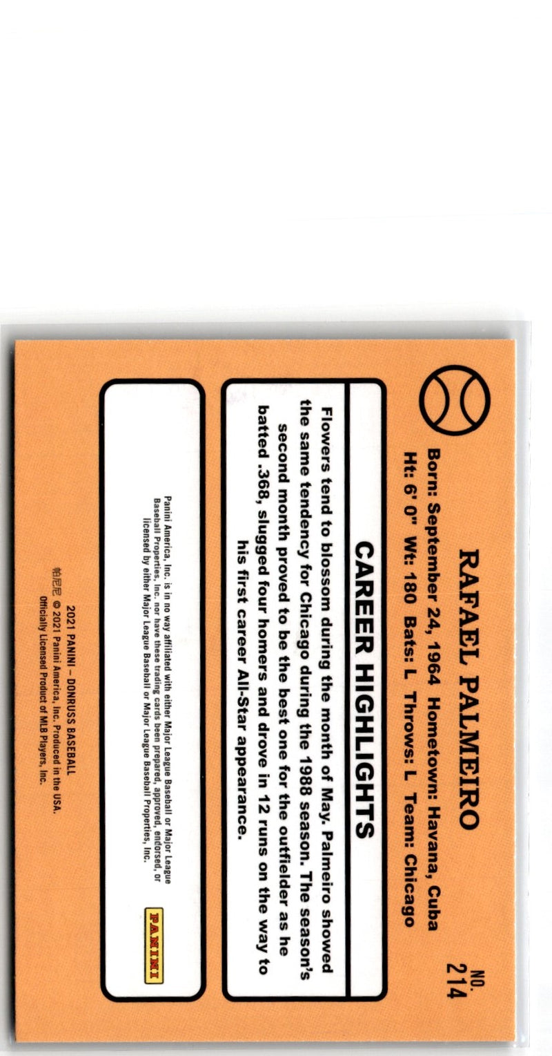 2021 Donruss Holo Blue Rafael Palmeiro