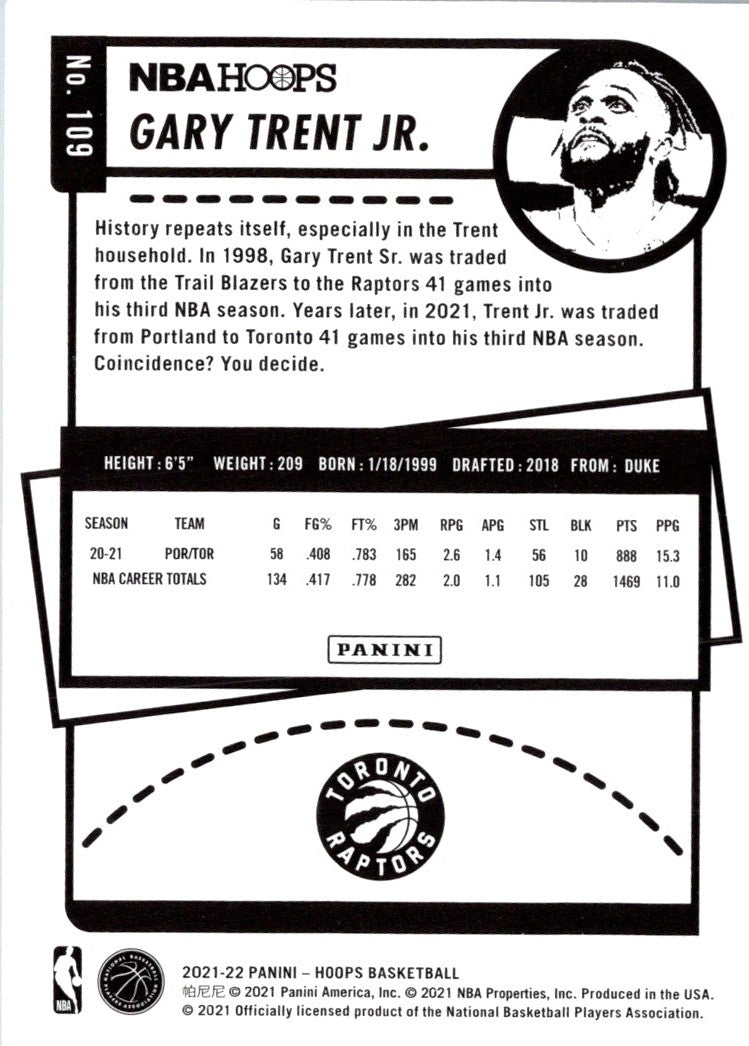 2021 Hoops Red Backs Gary Trent Jr.