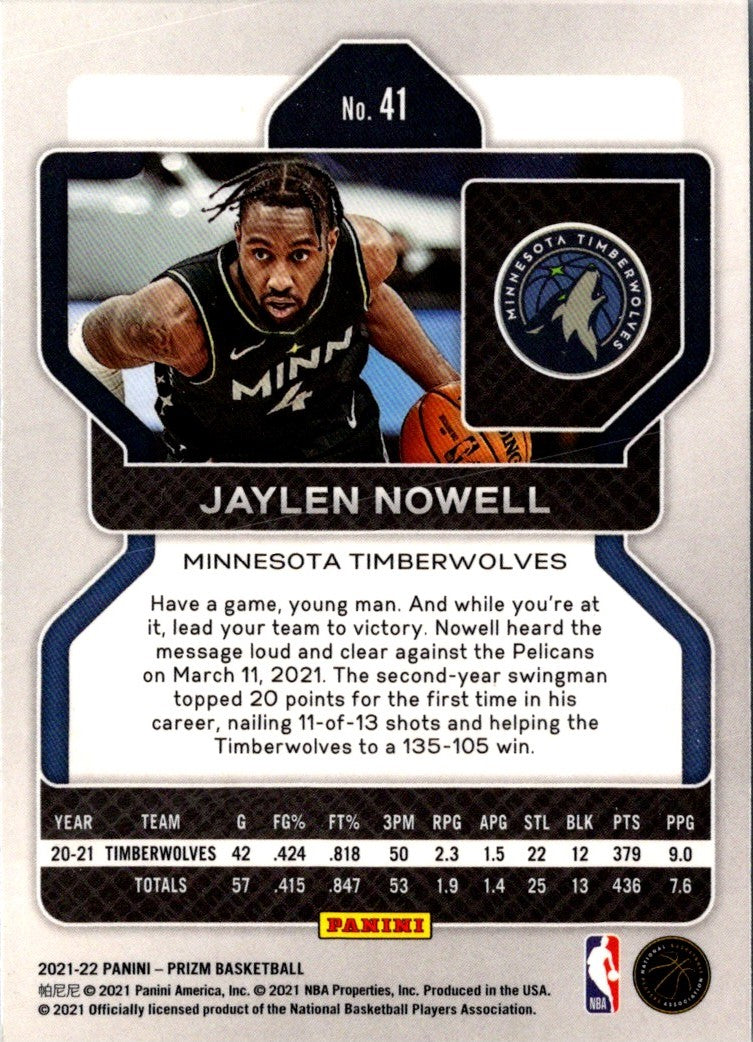 2021 Panini Prizm Blue Jaylen Nowell