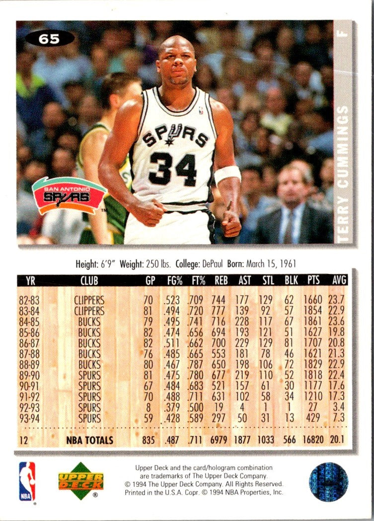 1994 Collector's Choice Silver Signatures Terry Cummings