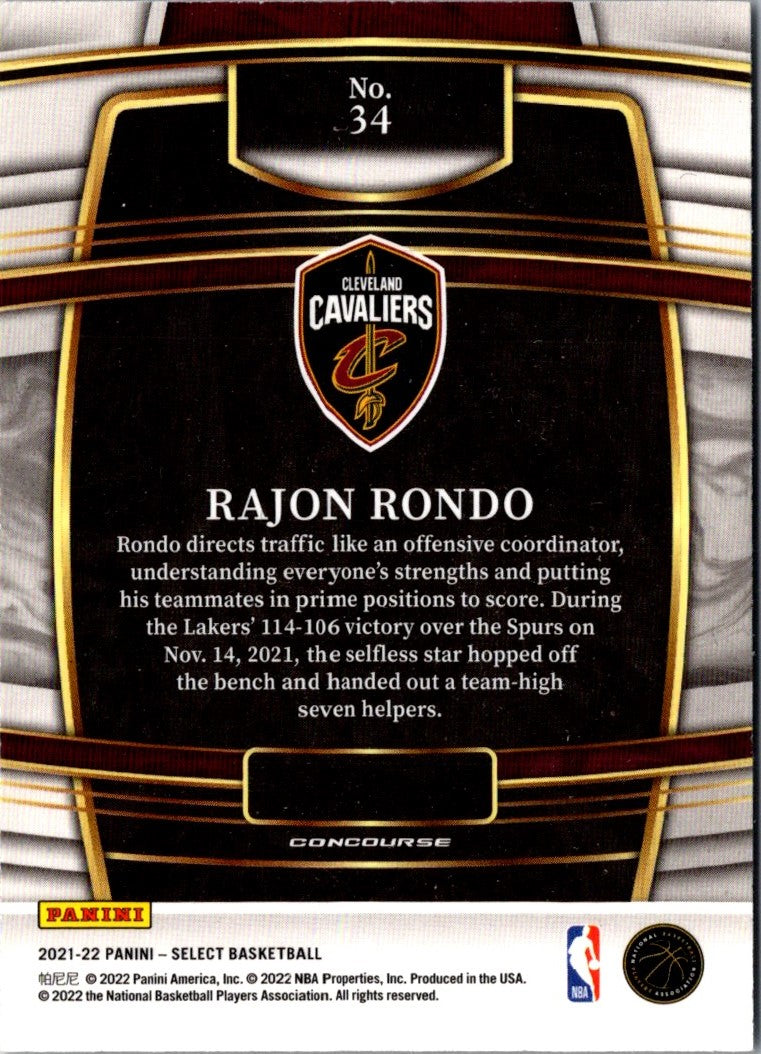 2021 Panini Select Rajon Rondo