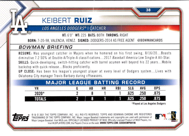 2021 Bowman Keibert Ruiz