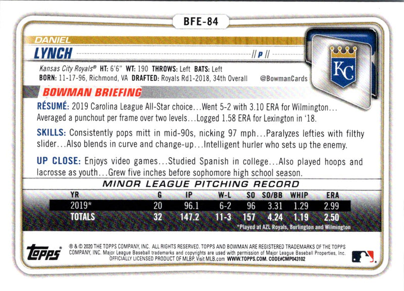 2020 Bowman 1st Edition Daniel Lynch