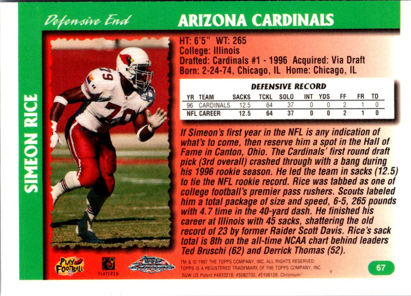 1997 Topps Chrome Simeon Rice