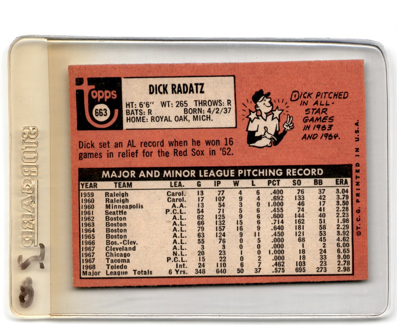 1969 Topps Dick Radatz