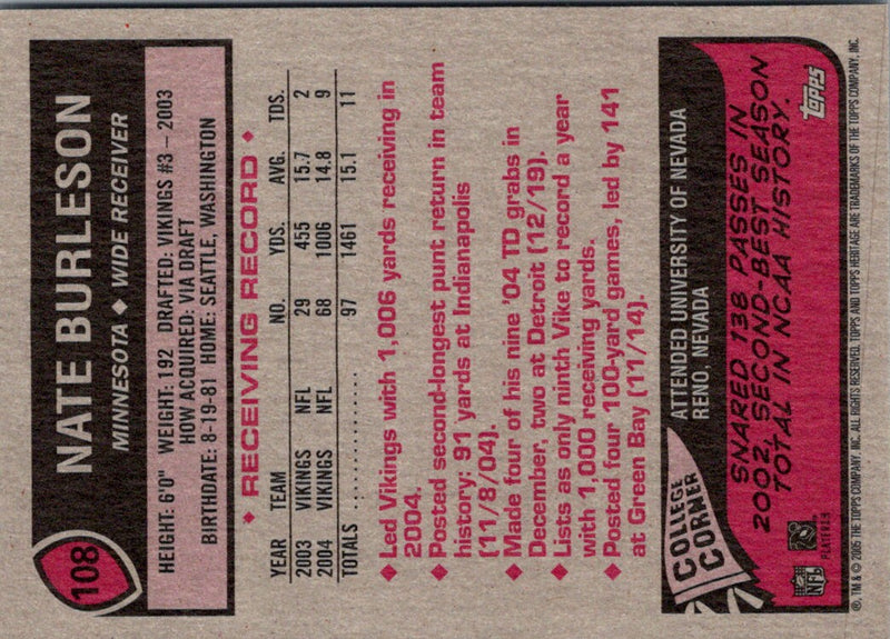 2005 Topps Heritage Nate Burleson