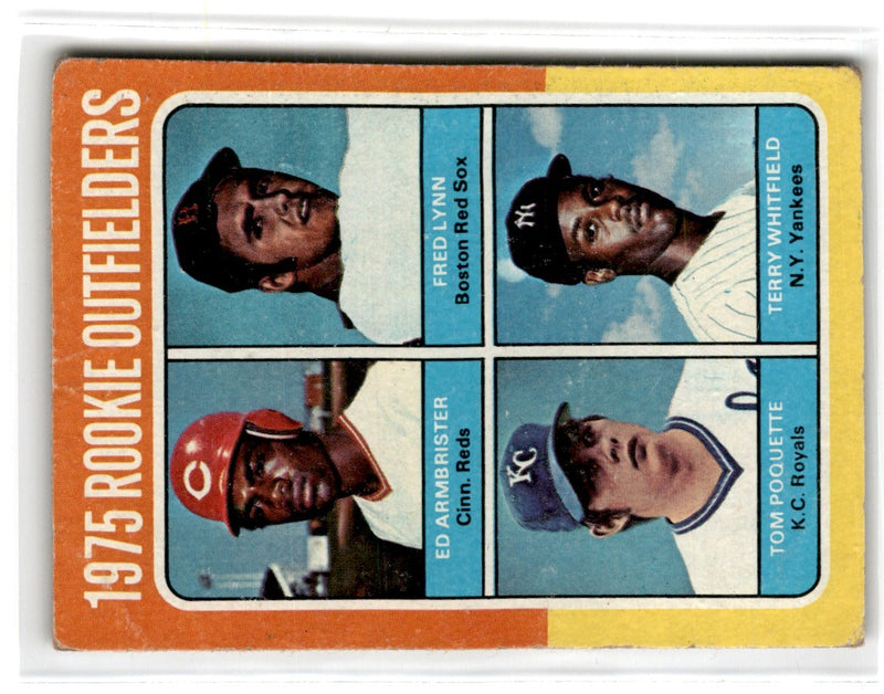 1975 Topps Rookie Outfielders - Ed Armbrister/Fred Lynn/Tom Poquette/Terry Whitfield