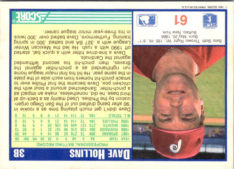 1991 Score Dave Hollins