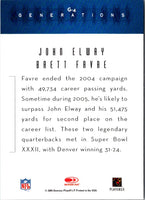 2005 Donruss Throwback Threads Generations John Elway/Brett Favre #G-4