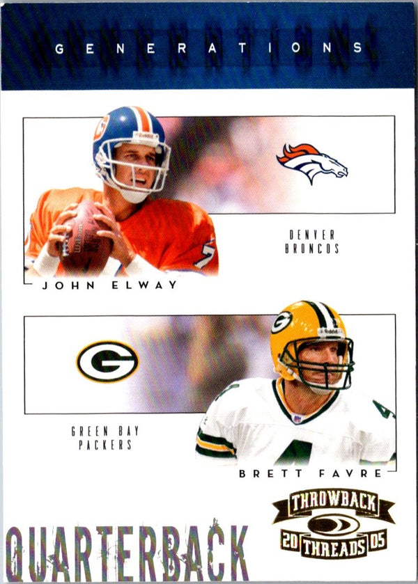 2005 Donruss Throwback Threads Generations John Elway/Brett Favre #G-4