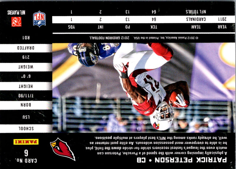 2012 Panini Gridiron Patrick Peterson