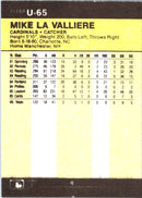 1986 Fleer Update Mike LaValliere