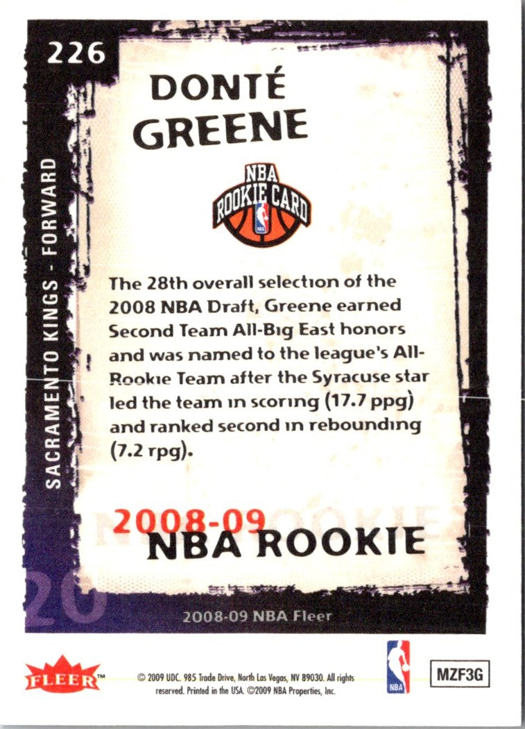 2008 Fleer Donte Greene