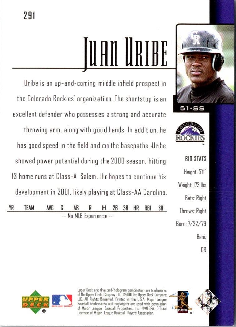 2001 Upper Deck Juan Uribe