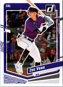 2023 Donruss Holo Blue Zac Veen