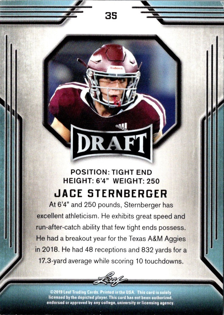 2019 Leaf Draft Gold Jace Sternberger