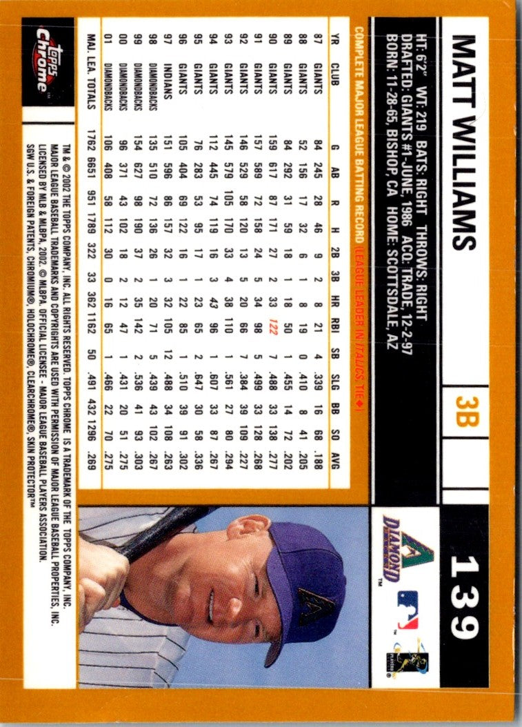 2002 Topps Chrome Matt Williams