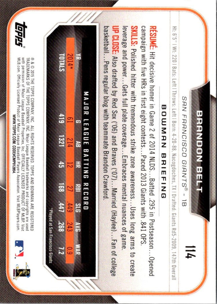 2015 Bowman Brandon Belt