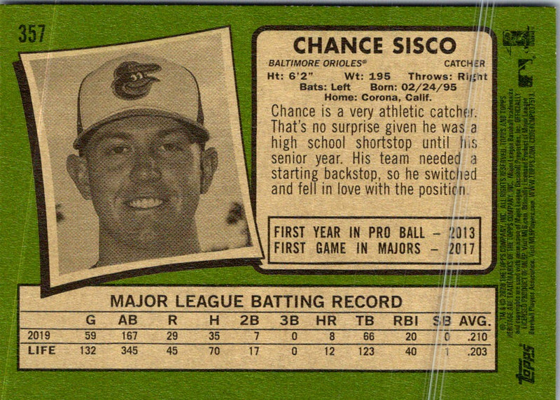 2020 Topps Heritage Chance Sisco