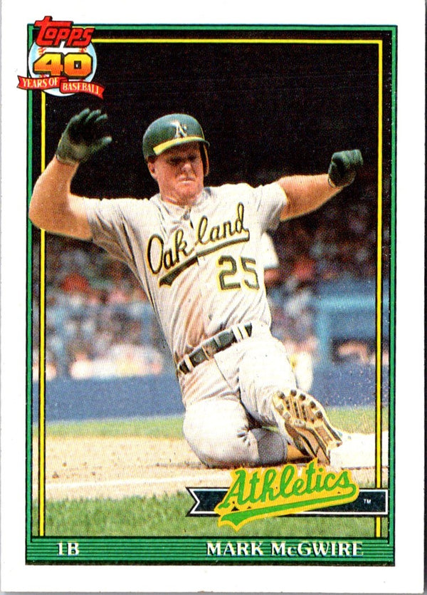 1991 Topps Dark Logo Variation Mark McGwire #270