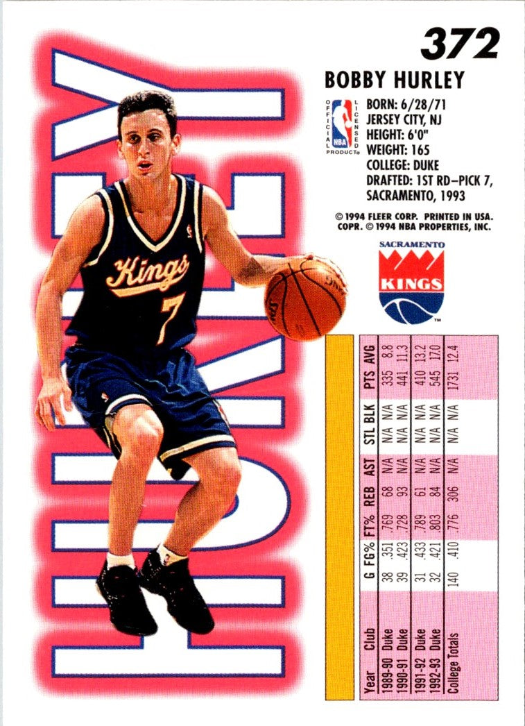 1993 Fleer Bobby Hurley
