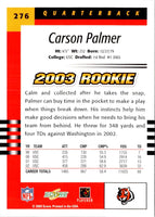 2003 Score Carson Palmer #276 Rookie