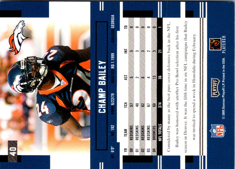 2005 Playoff Prestige Champ Bailey