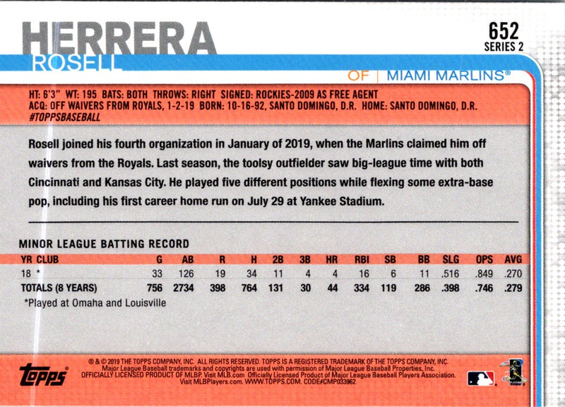 2019 Topps Rosell Herrera