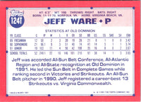 1991 Topps Traded Jeff Ware #124T Rookie