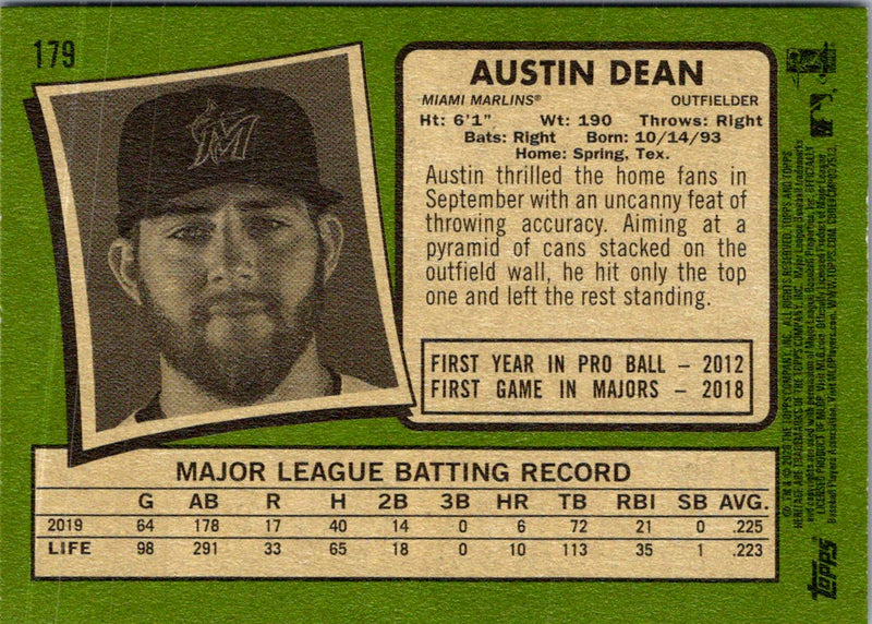 2020 Topps Heritage Austin Dean