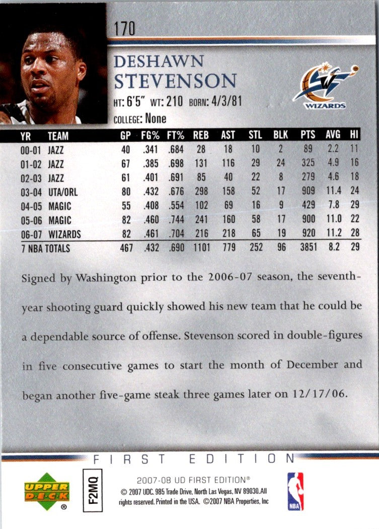 2007 Upper Deck First Edition DeShawn Stevenson