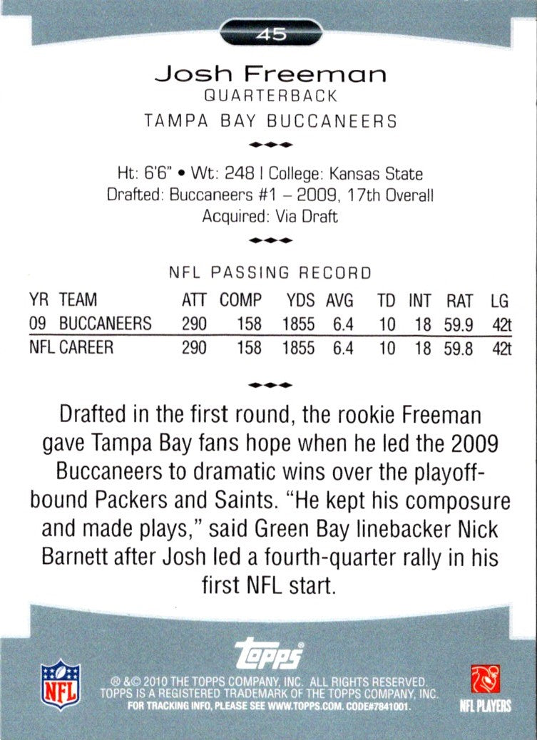 2010 Topps Platinum Josh Freeman