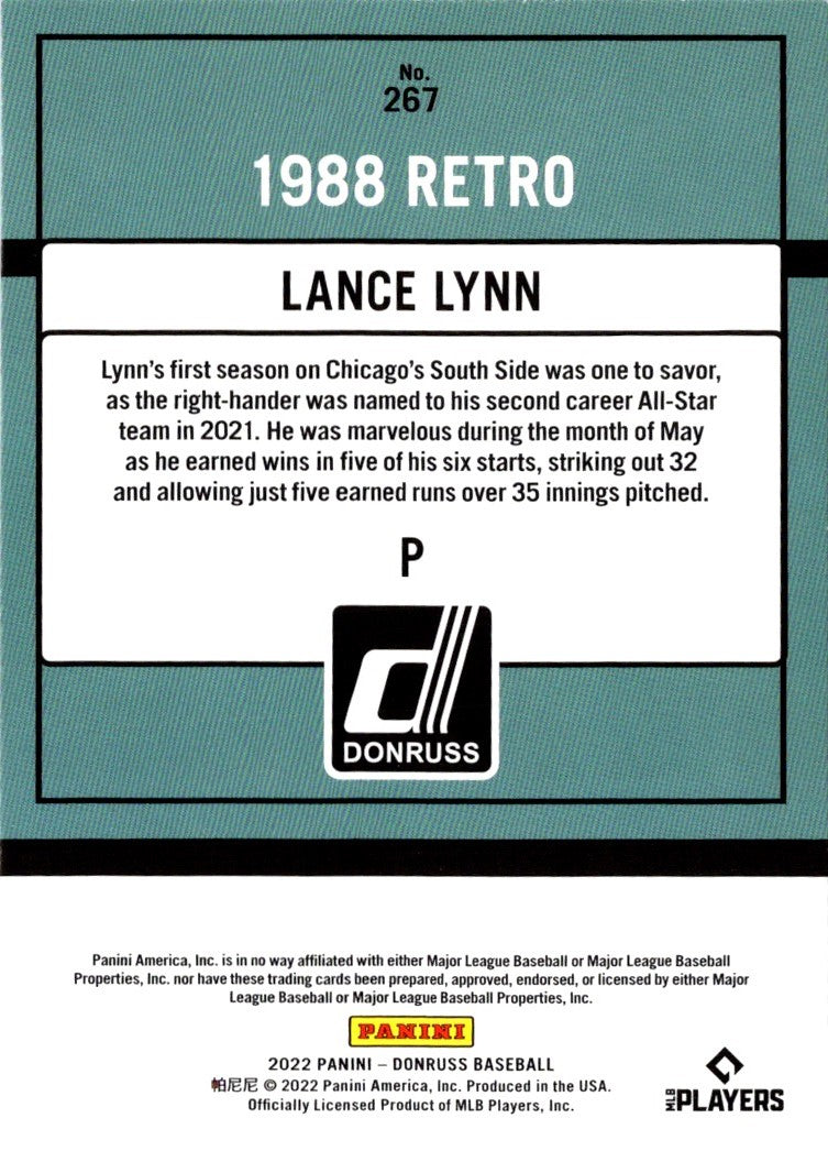 2022 Donruss Holo Red Lance Lynn