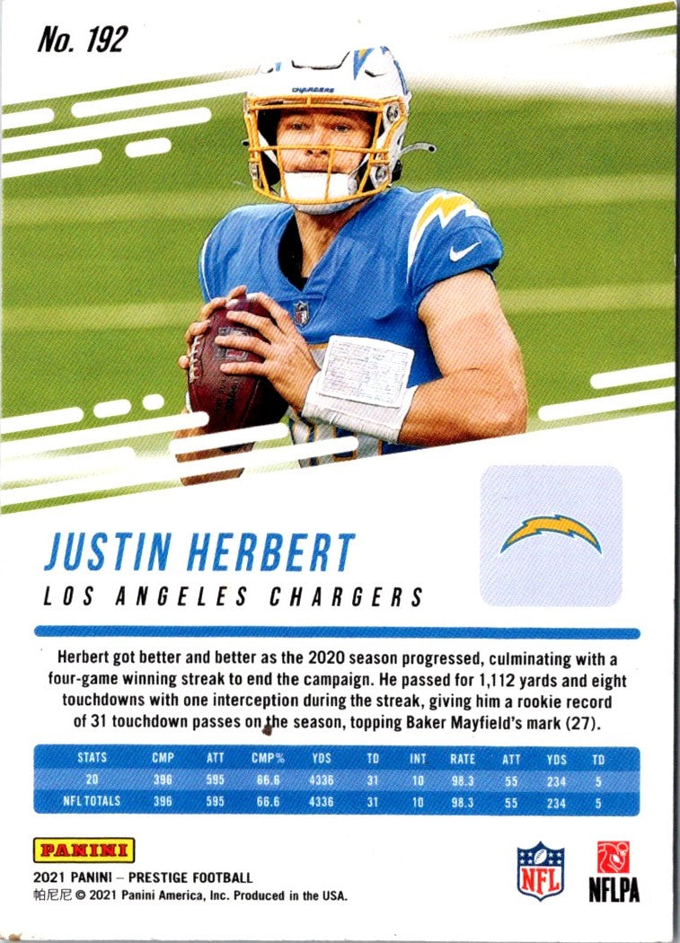 2021 Panini Prestige Justin Herbert