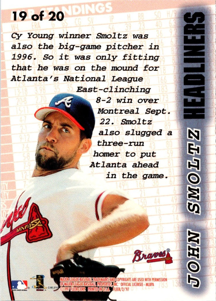 1997 Fleer Headliners John Smoltz