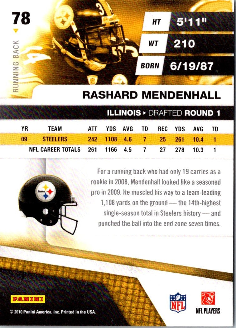 2010 Panini Absolute Memorabilia Rashard Mendenhall