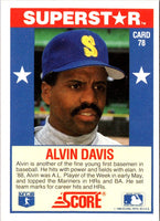1989 Score Baseball's 100 Hottest Players Alvin Davis #78