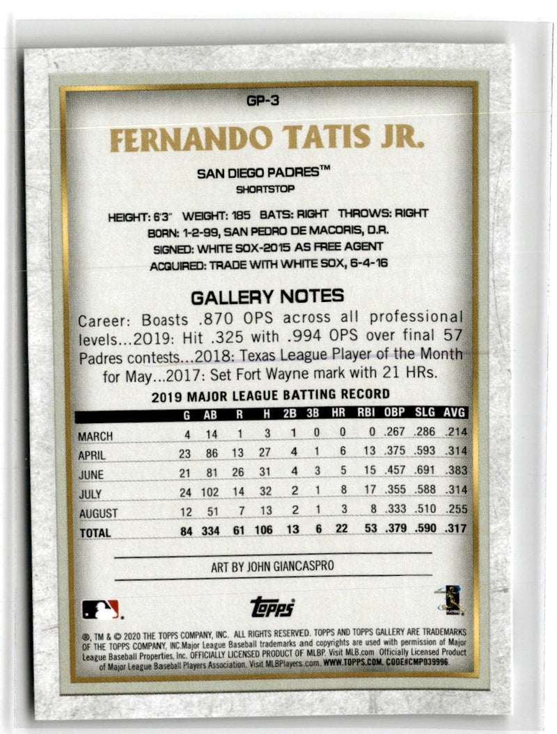 2020 Topps Chrome Gallery NBCD Preview Fernando Tatis Jr.