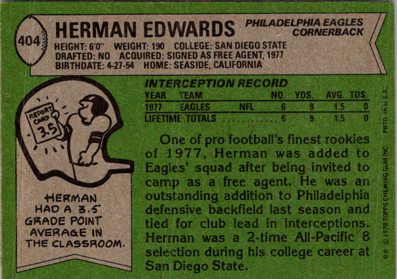 1978 Topps Herman Edwards