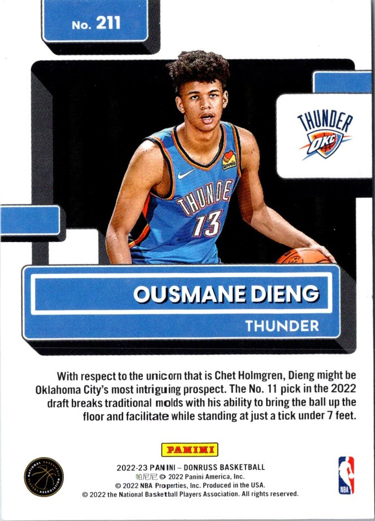 2022 Donruss Rated Rookies Ousmane Dieng