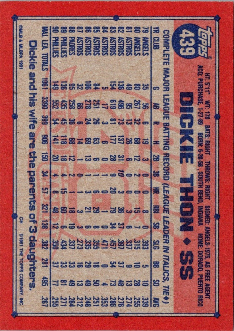 1991 Topps Dickie Thon