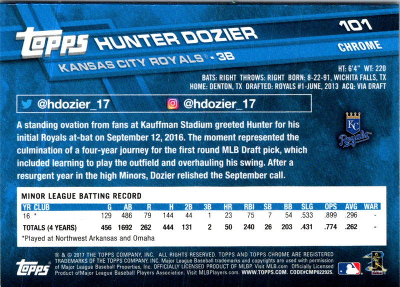 2017 Topps Chrome Hunter Dozier